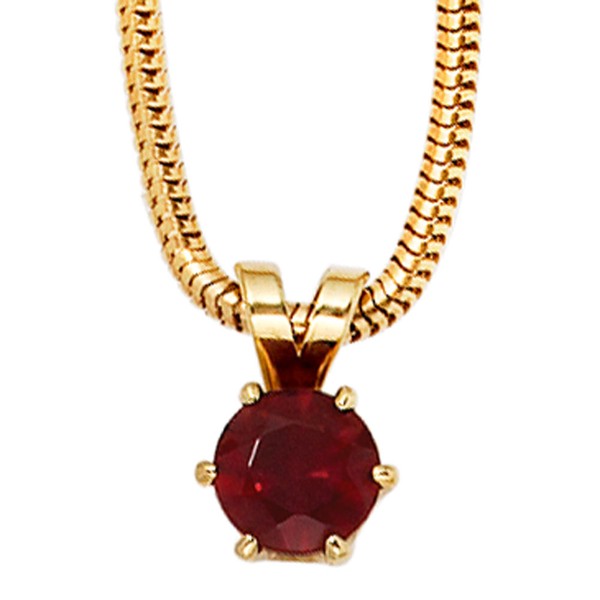 Anhänger Granat dunkelrot und 585 Gelbgold