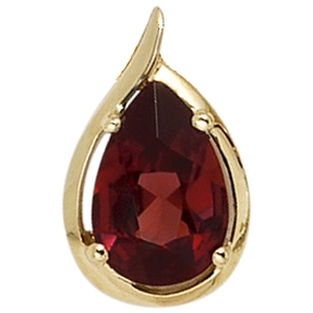 Anhänger mit Granat dunkelrot 585 Gold Gelbgold Halsschmuck Damen