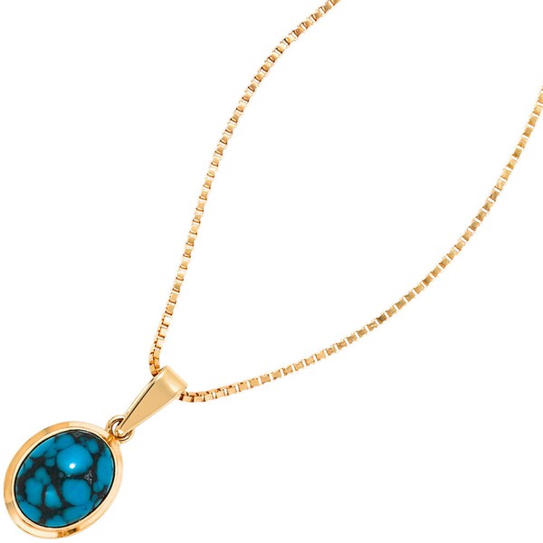 Anhänger mit Türkis oval 585 Gelbgold