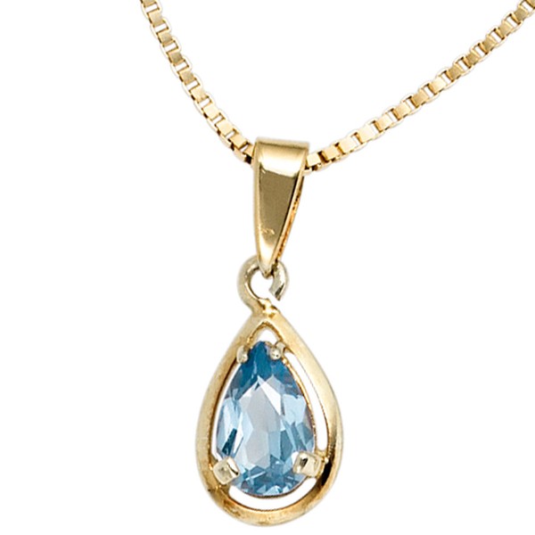 Anhänger mit Spinell Tropfen 333 Gelbgold