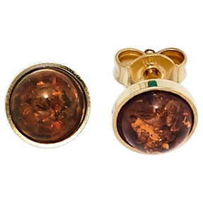Ohrstecker Stecker Bernstein 6,8mm rund 333 Gold Gelbgold Ohrschmuck Ohrstecker Stecker Bernstein 6,8mm rund 333 Gold Gelbgold Ohrschmuck