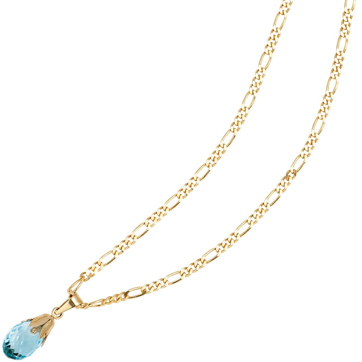 Anhänger mit Blautopas hellblau und 333 Gelbgold