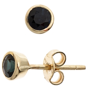Ohrringe Ohrstecker Stecker mit Safir blau 333 Gold Gelbgold schlicht Ohrringe Ohrstecker Stecker mit Safir blau 333 Gold Gelbgold schlicht