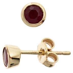 Ohrringe Ohrstecker Stecker mit Rubin 333 Gold Gelbgold Ohrschmuck