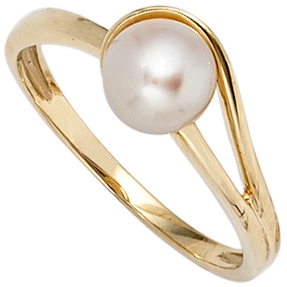 Ring Damenring mit Süßwasser Zuchtperle 585 Gold Gelbgold Fingerring Ring Damenring mit Süßwasser Zuchtperle 585 Gold Gelbgold Fingerring