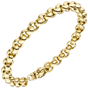 6,1mm Erbsarmband Armband Armschmuck aus 585 Gold Gelbgold 19cm