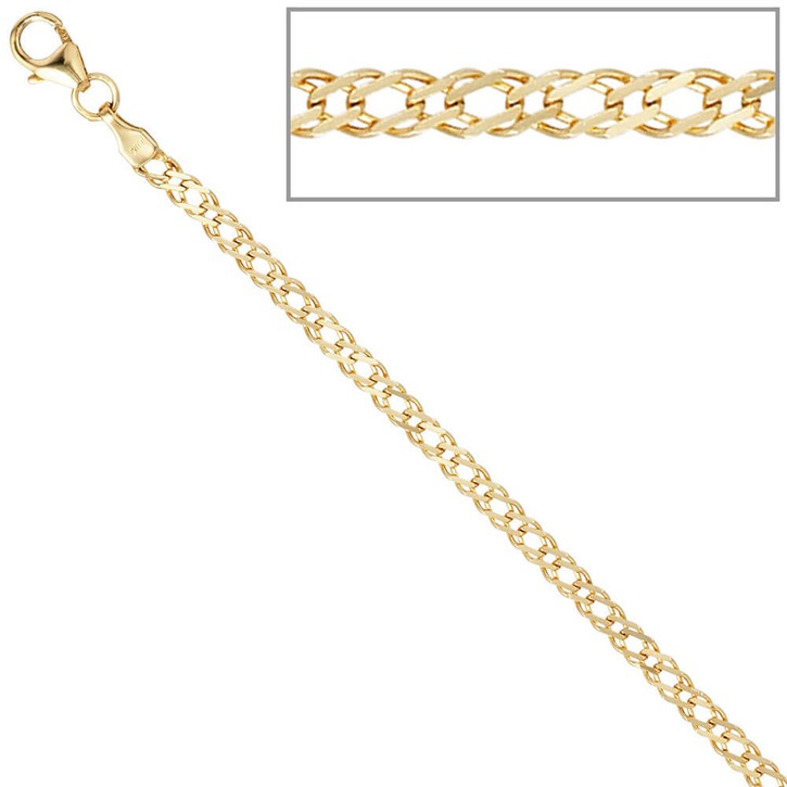 2,7mm Zwillingspanzerarmband aus 333 Gelbgold 19cm