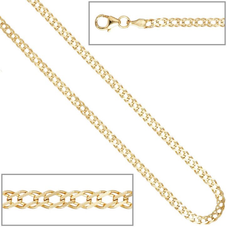2,7mm Zwillingspanzerarmband aus 333 Gelbgold 19cm