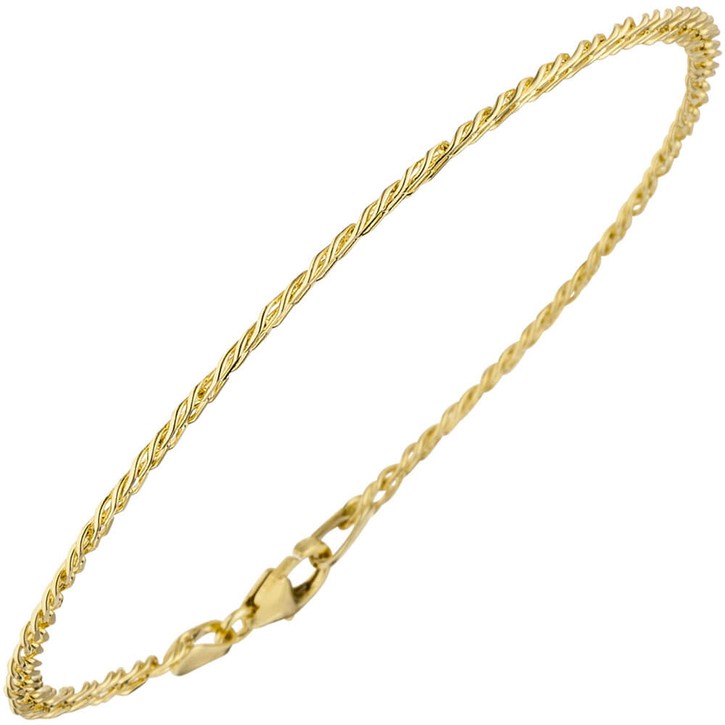 2,7mm Zwillingspanzerarmband aus 333 Gelbgold 19cm