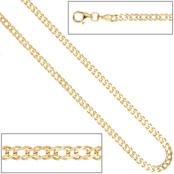 2,7mm Zwillingspanzerarmband aus 333 Gelbgold 19cm