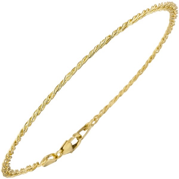 2,7mm Zwillingspanzerarmband aus 333 Gelbgold 19cm