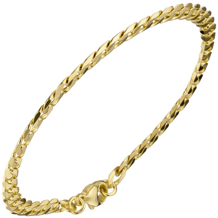 0,7mm Panzerarmband aus 333 Gelbgold 19cm