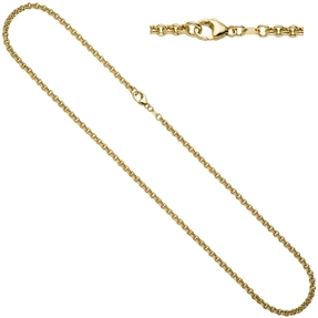 3,4mm Erbskette Kette Halskette Halsschmuck 585 Gold Gelbgold 80cm