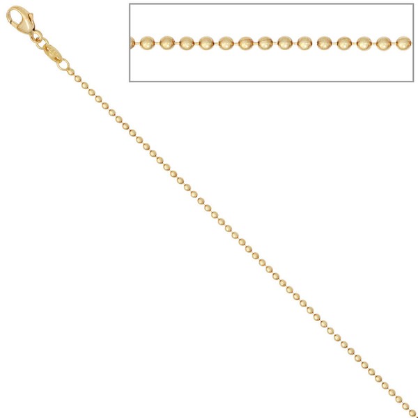 1,5mm Kugelketteaus 585 Gelbgold 42cm