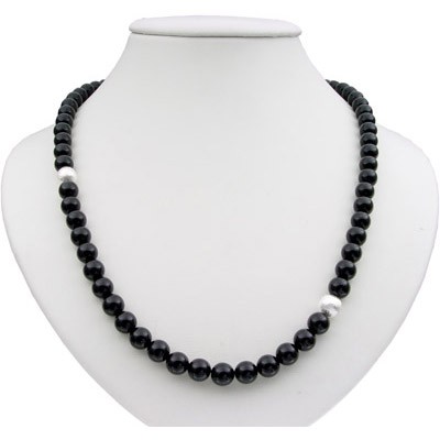 Kette aus Onyx und 925 Silber