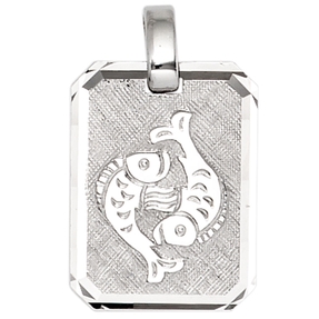 Anhänger Sternzeichen Fische aus 925 Silber teilmattiert Horoskop