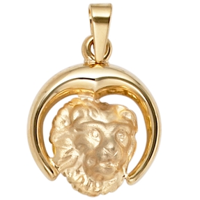 Anhänger Sternzeichen Löwe 375 Gold Gelbgold teilmattiert Horoskop
