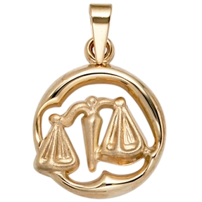 Anhänger Sternzeichen Waage 375 Gold Gelbgold teilmattiert Horoskop