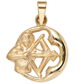 Anhänger Sternzeichen Schütze 375 Gold Gelbgold teilmattiert Horoskop