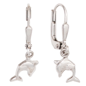 Ohrringe Ohrhänger Boutons Delfin 925 Silber Sterlingsilber Ohrschmuck