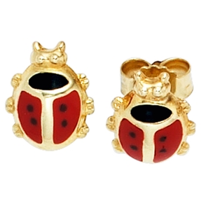 Ohrstecker Stecker Ohrringe Marienkäfer 333 Gold Gelbgold Ohrschmuck
