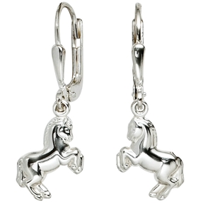Orringe Ohrhänger Boutons Pferd Pferde aus 925 Silber Ohrschmuck