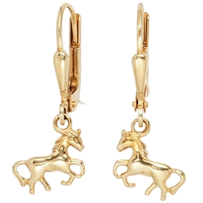 Orringe Ohrhänger Boutons Pferd Pferde 333 Gold Gelbgold Ohrschmuck