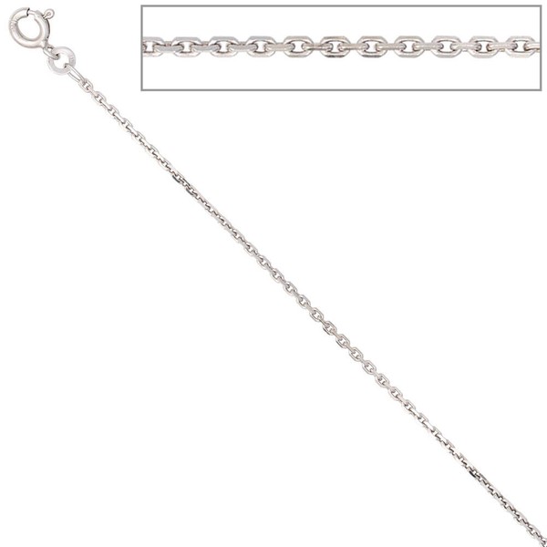 1,6mm Ankerkette aus 333 Weißgold 45cm