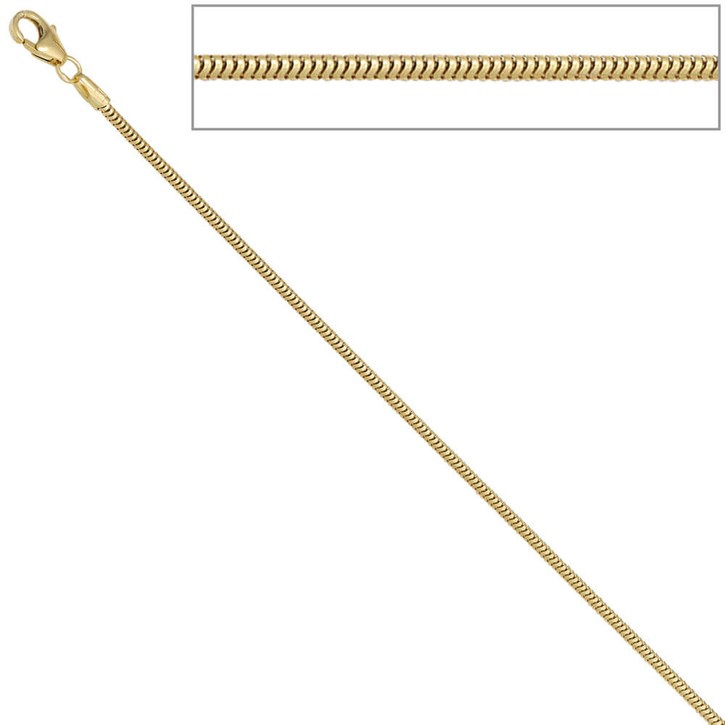 1,6mm Schlangenkette 333 Gelbgold 42cm