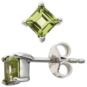 Ohrstecker Stecker mit echtem Peridot grün 925 Silber Ohrschmuck Damen Ohrstecker Stecker mit echtem Peridot grün 925 Silber Ohrschmuck Damen
