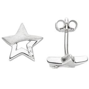 Ohrstecker Stecker Ohrschmuck Stern Sterne 925 Silber mit 4 Zirkonia
