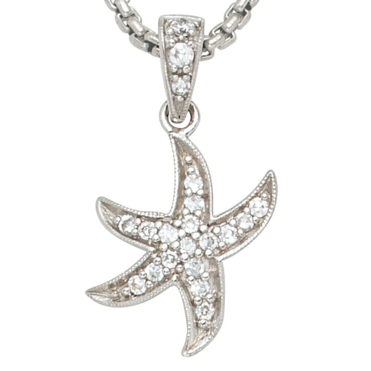 Anhänger Seestern aus 925 Silber mit Zirkonia