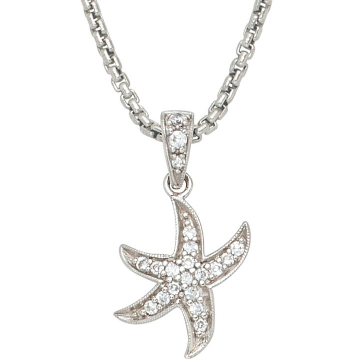 Anhänger Seestern aus 925 Silber mit Zirkonia