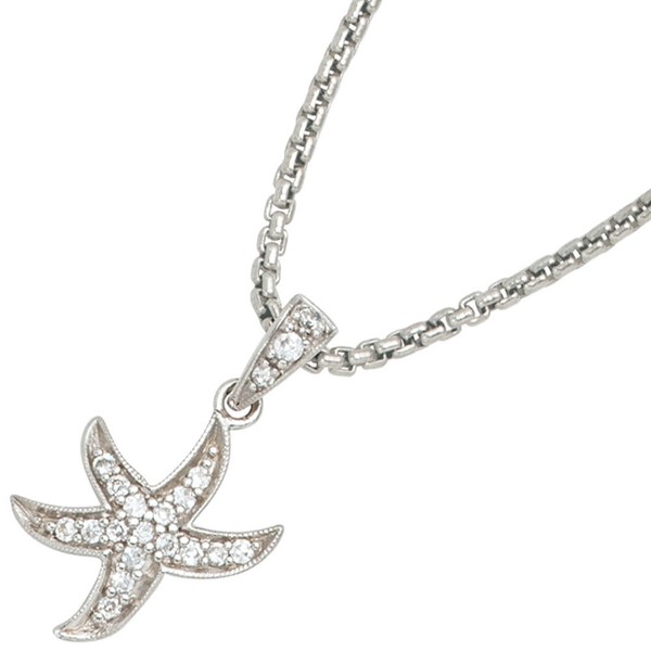 Anhänger Seestern aus 925 Silber mit Zirkonia