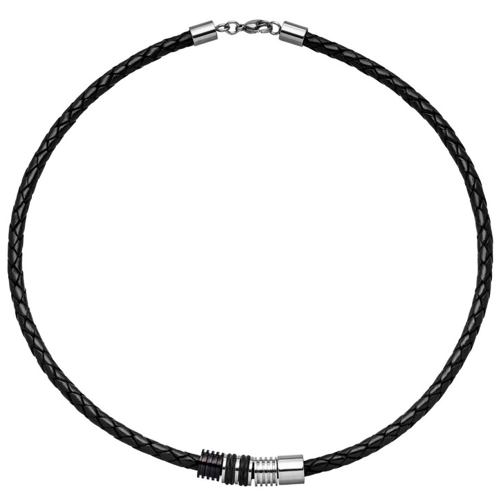 9.1mm Collier mit Edelstahl kombiniert 45cm