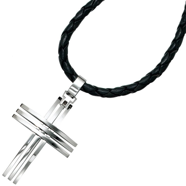 Anhänger Kreuz aus Edelstahl 3-teilig schlicht