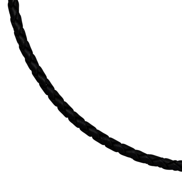 3,8mm Lederkette schwarz 925 Silber 45cm