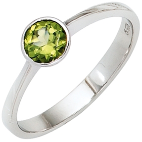 Ring Damenring Peridot grün 925 Silber rhodiniert Fingerschmuck Damen