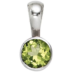 Anhänger mit Peridot grün 925 Silber rhodiniert glänzend Halsschmuck