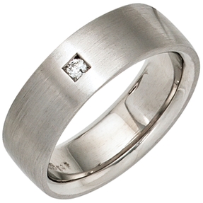 Ring Damenring mit Diamant Brillant 925 Silber mattiert Fingerschmuck