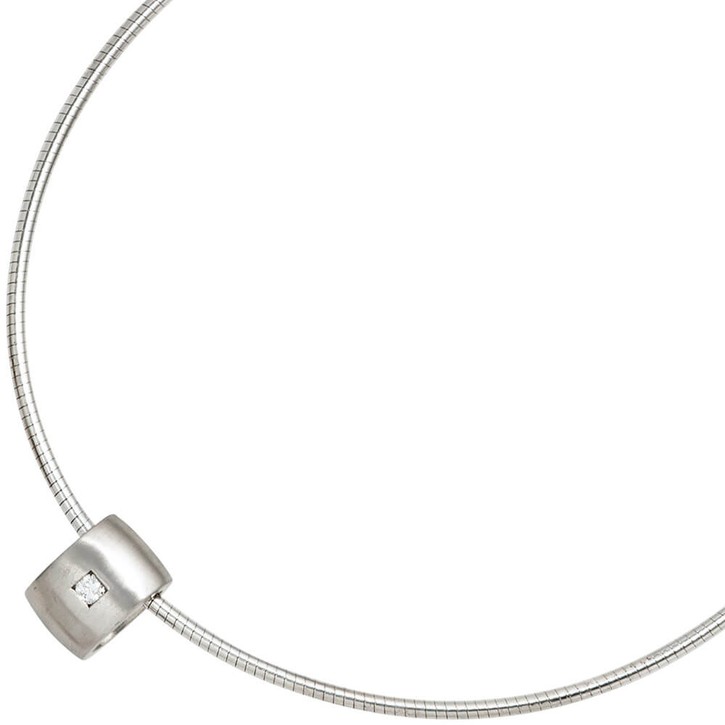 Anhänger mit Diamant Brillant 925 Silber mattiert