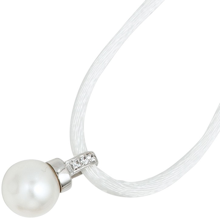 Anhänger aus 925 Silber mit Zirkonia und synth. Perle