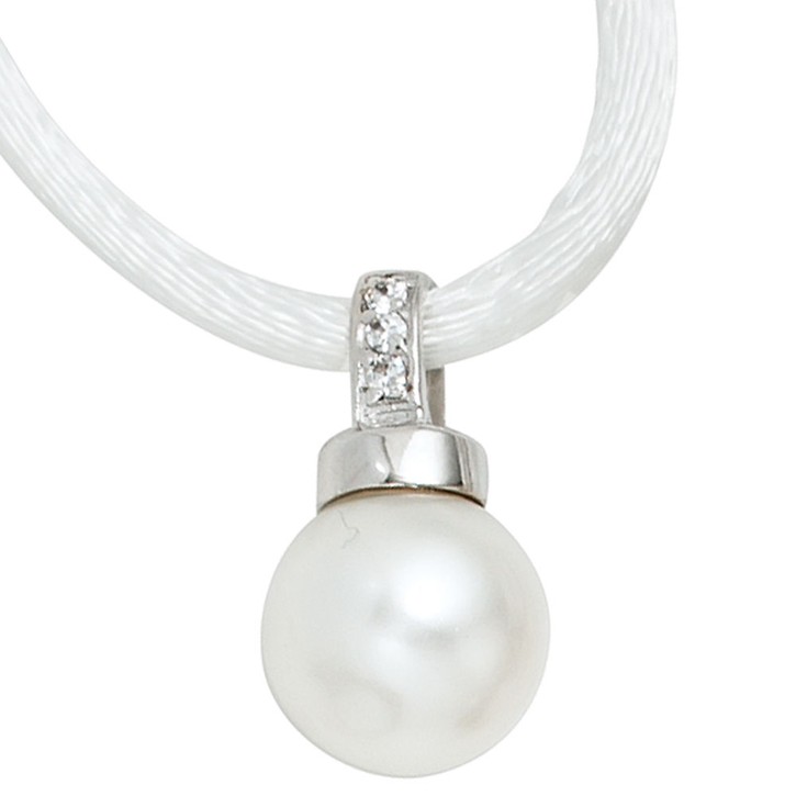 Anhänger aus 925 Silber mit Zirkonia und synth. Perle
