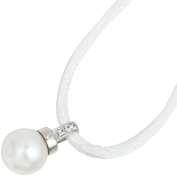 Anhänger aus 925 Silber mit Zirkonia und synth. Perle