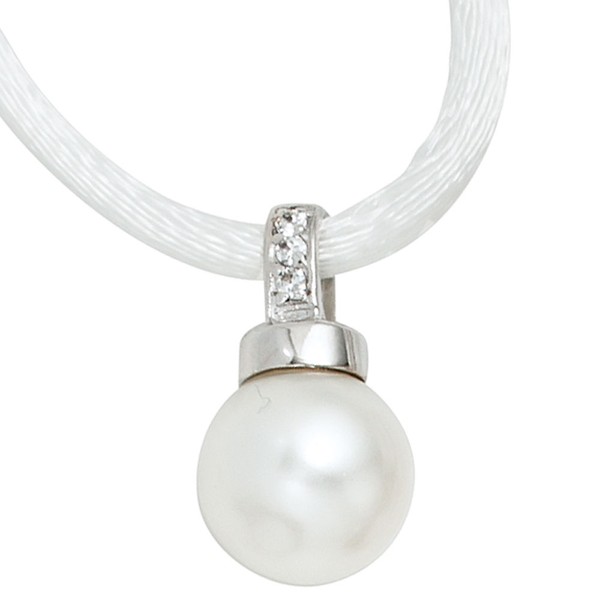 Anhänger aus 925 Silber mit Zirkonia und synth. Perle