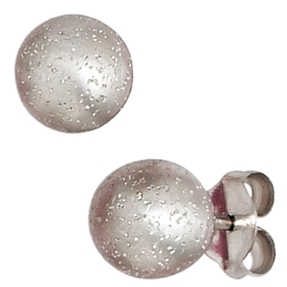 Ohrstecker Stecker Kugel 6,3mm 925 Silber Sterlingsilber Glitzereffekt