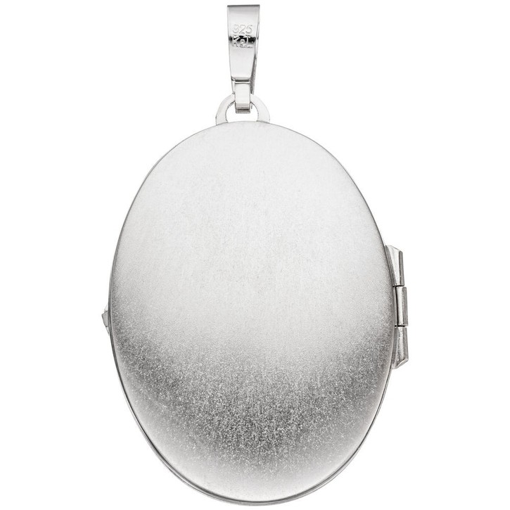 Medaillon aus 925 Silber teilmattiert ovalförmig