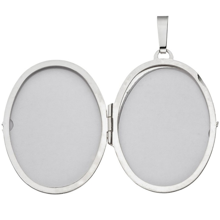 Medaillon aus 925 Silber teilmattiert ovalförmig