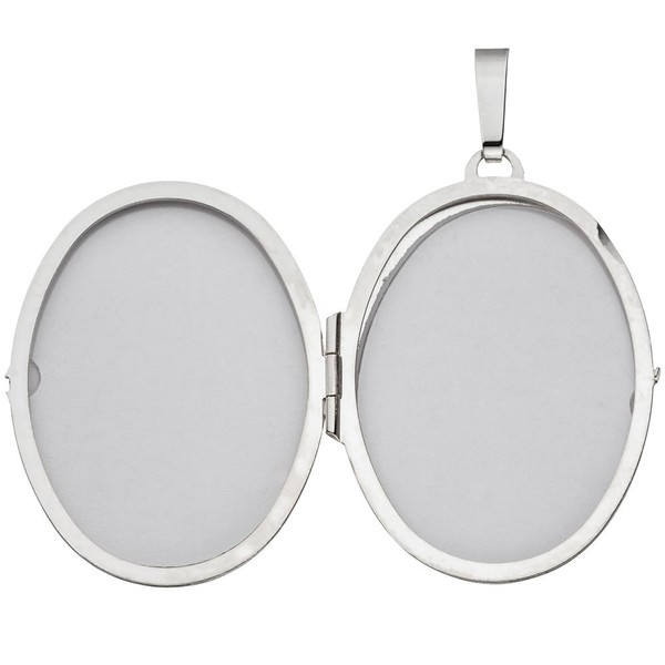 Medaillon aus 925 Silber teilmattiert ovalförmig