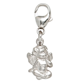 Einhänger Engel aus 925 Silber Sterlingsilber mattiert
